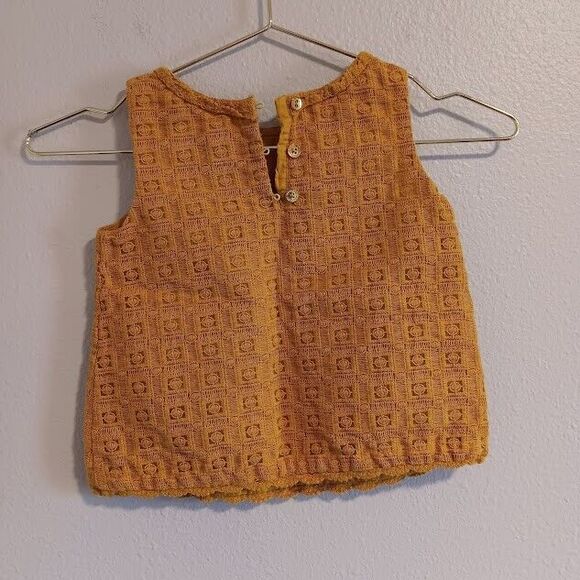 Oshkosh B’Gosh Kid Girls 4T Crocheted Tank Orange Gold Sleeveless - Picture 5 of 7